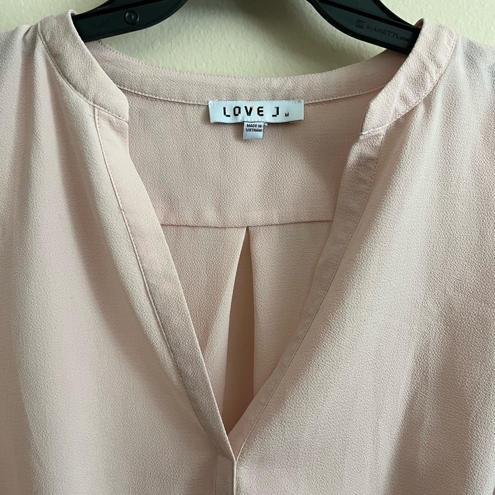Pink V-Neck Blouse - Picture 3 of 7